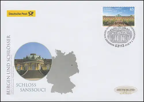 3231 Château Sanssouci, autocollant, Bijoux-FDC Allemagne exclusif