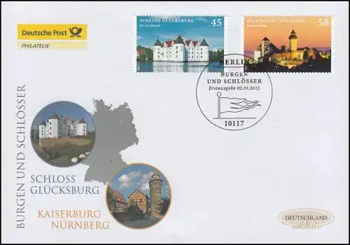 2972-2973 Glücksburg et Kaiserburg Nuremberg, Bijoux-FDC Allemagne exclusivement