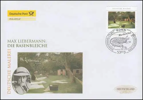 2979 Liebermann: Rasenbleiche, selbstklebend, Schmuck-FDC Deutschland exklusiv