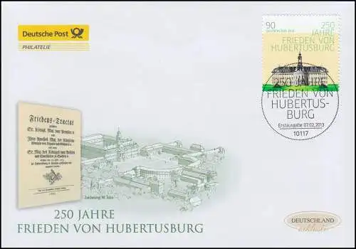 2985 Frieden von Hubertusburg, Schmuck-FDC Deutschland exklusiv