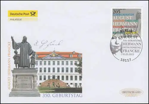 2989 August Hermann Francke, Schmuck-FDC Deutschland exklusiv