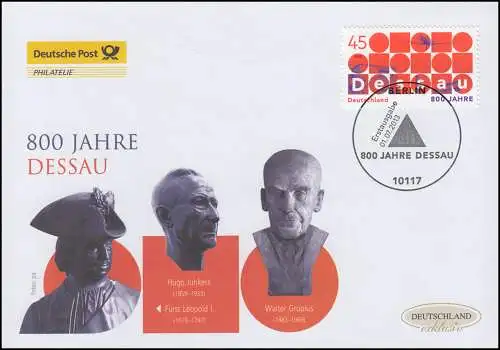 3019 Ville Dessau, Bijoux-FDC Allemagne exclusivement