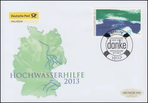 3022 Hilfe für die Hochwassergeschädigten, Schmuck-FDC Deutschland exklusiv