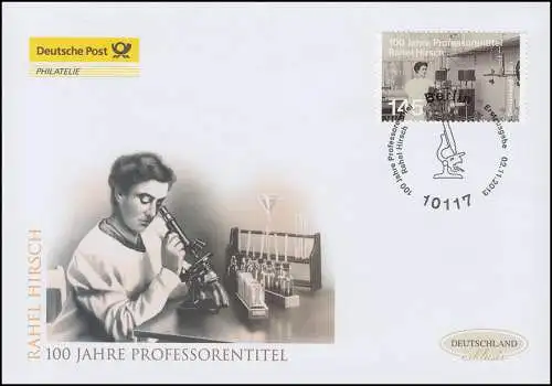 3038 Professeur et médecin Rachel Hirsch, Bijoux-FDC Allemagne exclusivement
