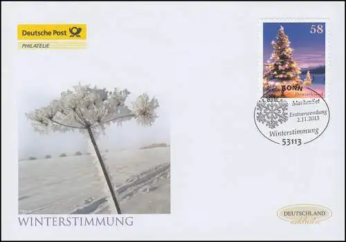 3041 Ambiance hivernale, autocollante, FDC de bijoux Allemagne exclusive