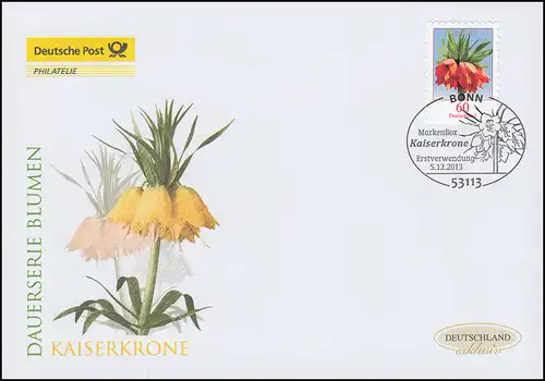 3046 Blume Kaiserkrone, selbstklebend, Schmuck-FDC Deutschland exklusiv