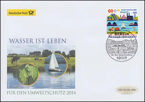 3067 Protection de l'environnement: L'eau est la vie, Bijoux-FDC Allemagne exclusive