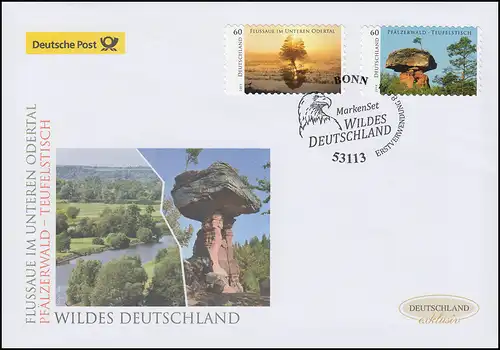 3080-3081 Wildes Deutschland 2014 selbstklebend Schmuck-FDC Deutschland exklusiv