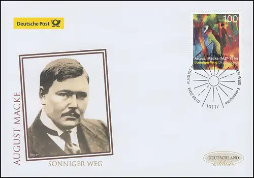 3103 August Macke: Sonniger Weg, Schmuck-FDC Deutschland exklusiv