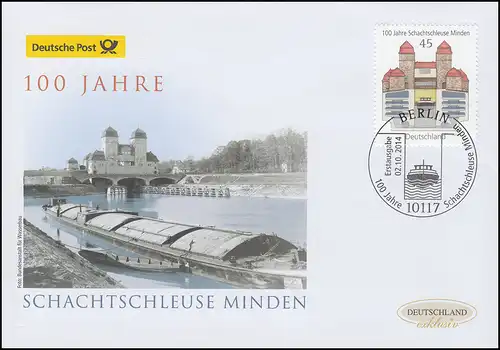 3107 Schleus Minden, Bijoux-FDC Allemagne exclusivement
