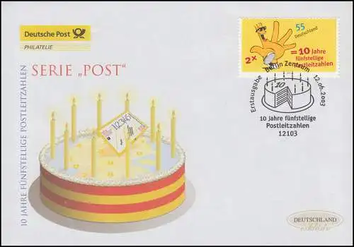 2344 Fünfstellige Postleitzahlen, Schmuck-FDC Deutschland exklusiv