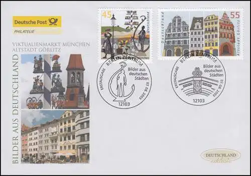 2356-2357 München und Görlitz, Satz auf Schmuck-FDC Deutschland exklusiv