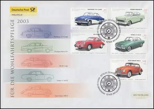 2362-2366 voitures anciennes, ensemble sur les bijoux FDC Allemagne exclusivement