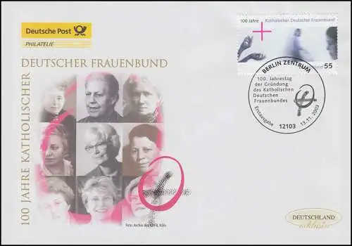 2372 Katholischer Deutscher Frauenbund, Schmuck-FDC Deutschland exklusiv
