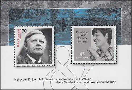 Block 83 Helmut und Loki Schmidt, ** postfrisch