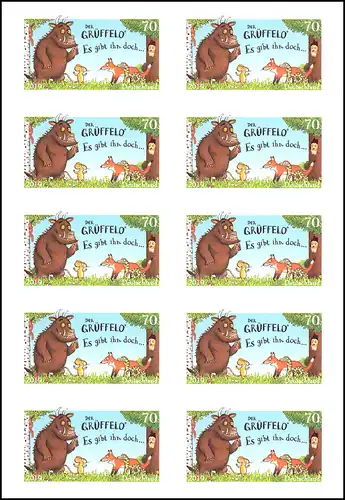 FB 86 Le gruffalo, feuille de 10x 3452, frais de post **