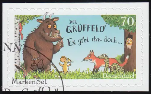 3452 Der Grüffelo, selbstklebend auf neutraler Folie, EV-O Bonn 1.3.2019