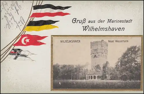 Präge-AK Gruß aus der Marinestadt Wilhelmshaven Neuer Wasserturm 26.10.16