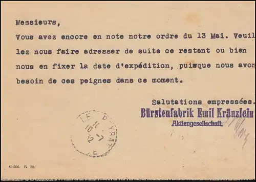 Trou de l'entreprise E8F sur les marques Ebert-Hindenburg MiF SUR LA CARTE RÉALISENT 8.7.32
