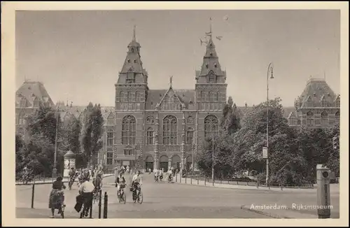 Perforation/Perfin K à 471 chiffres sur AK Rijksmuseum, AMSTERDAM 28.12.58