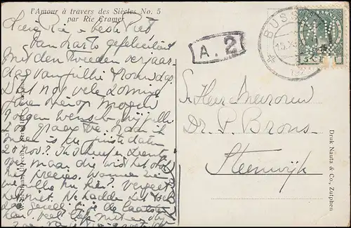 Trou de l'entreprise/Perfin N.K. & Co à 151 Wilhelmina AK La Colline, BUSSUM 15.11.28