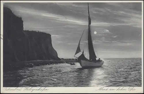 Trou de L.O.S. sur Hindenburg 6 Pf. EF Carte de vue HEILIGENHAFEN 27.7.35