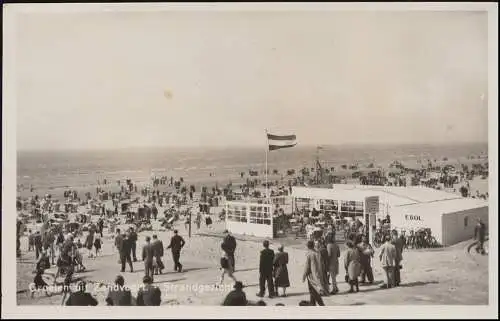 Trou de l'entreprise/Perfin K à 614 chiffres sur AK Sur la plage, ZANDERVOORT 23.7.54