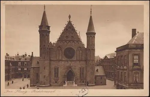 Trou de l'entreprise/Perfin S sur 173 pigeons sur AK Salle de chevaliers S'GRAVENHAGE 18.7.29