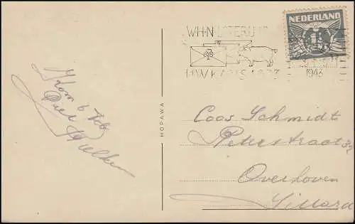 Firmenlochung/Perfin S.B. auf 281 Taube Ansichtskarte Valkenberg BREDA 25.1.43