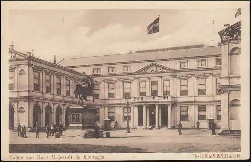 Perfin S à 151 Wilhelmina AK Reinpalais, S'GRAVENHAGE 22.1.27