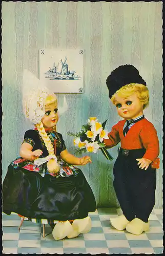 Trou de l'entreprise/Perfin K sur 790 Limbourg, AK Klederdracht Volendam AMSTERDAM 1963