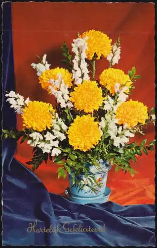 Trou de l'entreprise/Perfin K à 614 paragraphe sur AK Félicitations AMSTERDAM 6.10.64