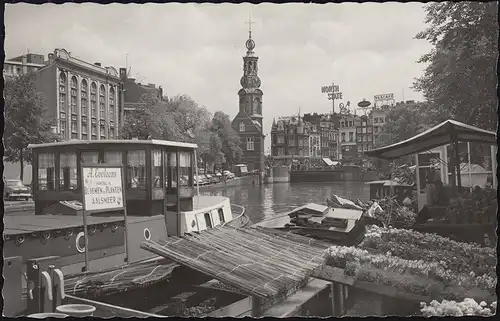 Firmenlochung/Perfin K auf 691 Ziffer 8 Cent auf AK Hafen von Aalsmeer, 1966