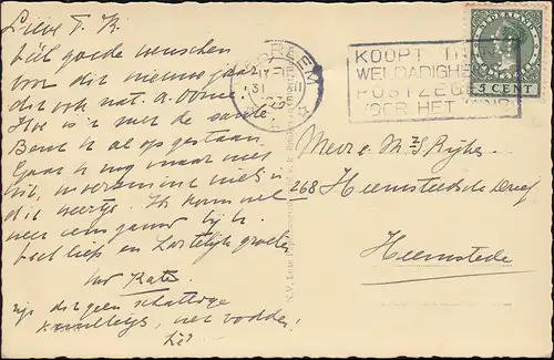 Trou de l'entreprise/Perfin K sur 151 Wilhelmina AK Chats HAARLEM 31.12.35