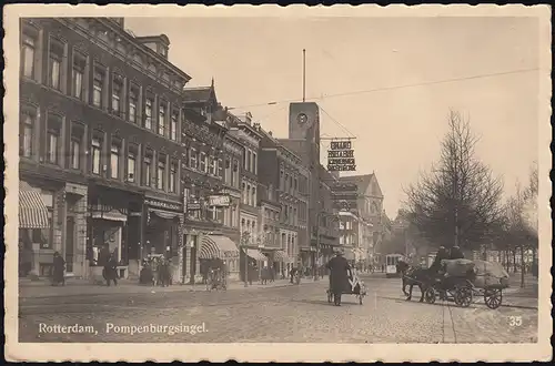 Firmenlochung/Perfin S.B.auf 152 Wilhelmina AK Pompenburgsingel ROTTERDAM 4.9.34