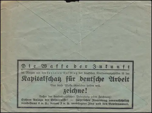 Firmenlochung JHV auf Ziffer 50 Pf als portogerechte EF auf Drucksache 30.8.22 