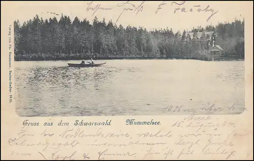 AK Gruss aus dem Schwarzwald: Hummelsee, SEEBACH 15.8.1904 nach SIEBENLEHN 17.8.