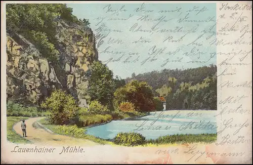 Ansichtskarte Lauenhainer Mühle, MITTWEIDA 2.12.1903 nach ALTMITTWEIDA 2.12.03