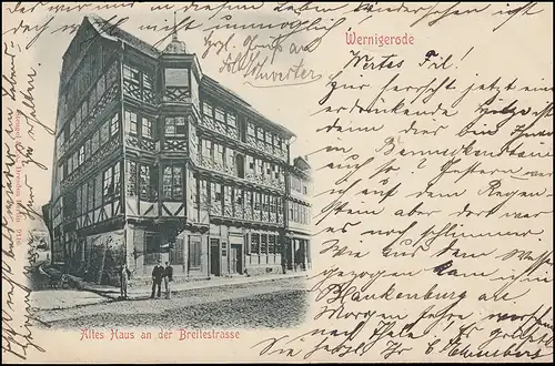 AK Ancienne maison sur la route large WERNIGERODE 26.00 selon BENNECKENSTEIN 27.7.