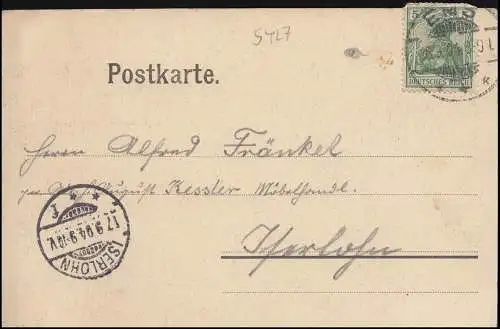 AK Bad Ems von der Bismarkpromenade, EMS 16.9.1904 nach ISERLOHN 17.9.04