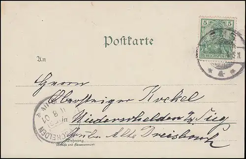 AK Bad Ems - Ems von der Kaiserbrücke, nach NIEDERSCHELDEN 11.8.1901