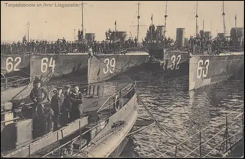 Ansichtskarte Torpedoboote an ihrer Liegestelle, KIEL 13.5.1912 nach Deggendorf