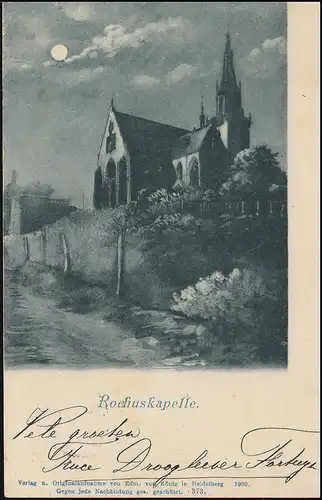 Ansichtskarte Rochuskapelle 13.7.1901 nach HAARLEM 14.7.01