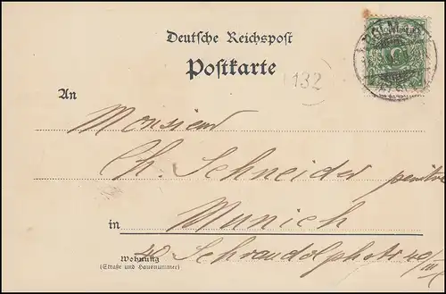 AK Das Ober-Elsass - Colmar: Pfisterhaus, 15.2.1899 nach München