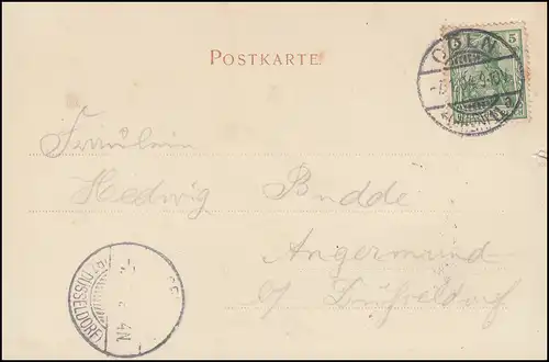 AK Köln am Rhein Rathaus, CÖLN 7.1.1904 nach ANGERMUND / BZ. DÜSSELDORF 7.1.04