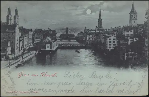 AK Gruss aus Zürich / Leipziger Magazin Zürich, 14.10.1907 nach Marzell/Baden