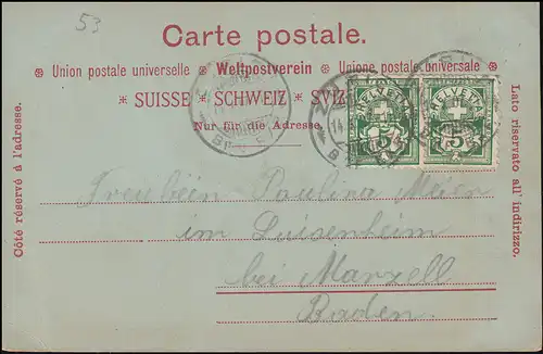 AK Gruss aus Zürich / Leipziger Magazin Zürich, 14.10.1907 nach Marzell/Baden