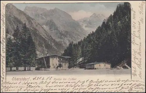 Ansichtskarte Partie im Oytal, OBERSTDORF 21.6.1902 nach PESSIN 