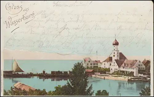 Ansichtskarte Gruss aus Wasserburg, WASSERBURG / BODENSEE 27.7.1898