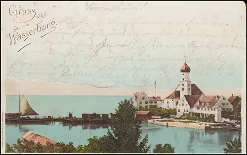 Carte de vue Gruss de Wasserburg, WARZBURG / BODENSEE 27.7.1898